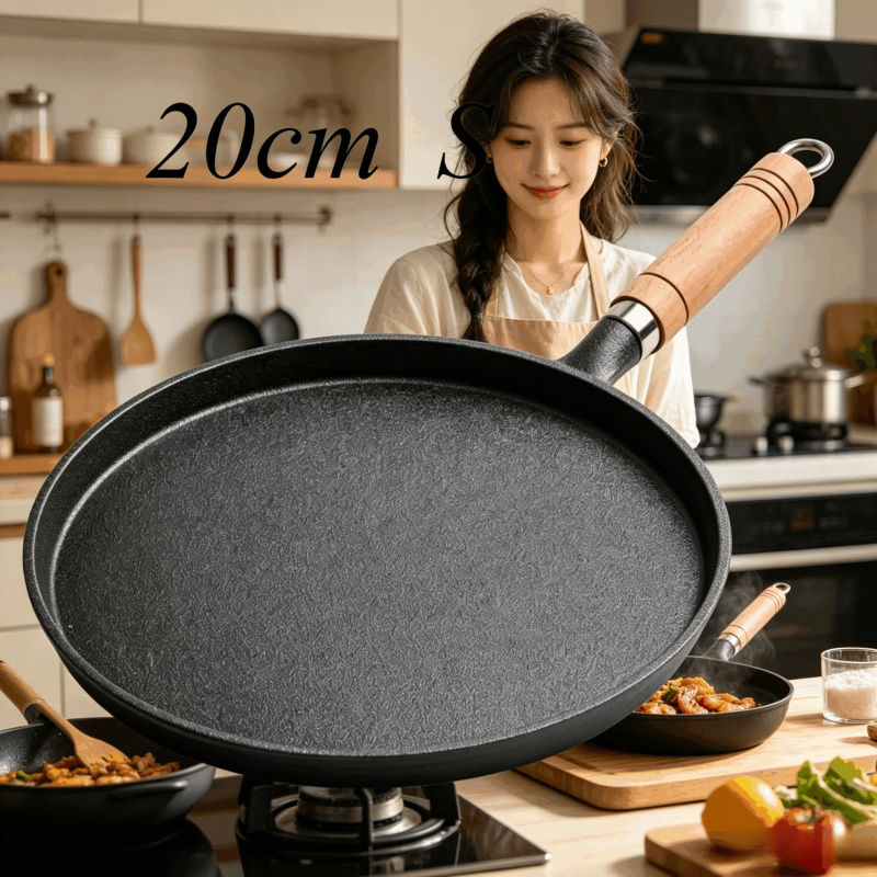 20cm Cast Iron Skillet Wooden  - огляд і ціна Cast Iron Skillet